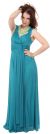 V-Neck Long Formal Dress with Cap Sleeves & Front Slit in an alternative picture